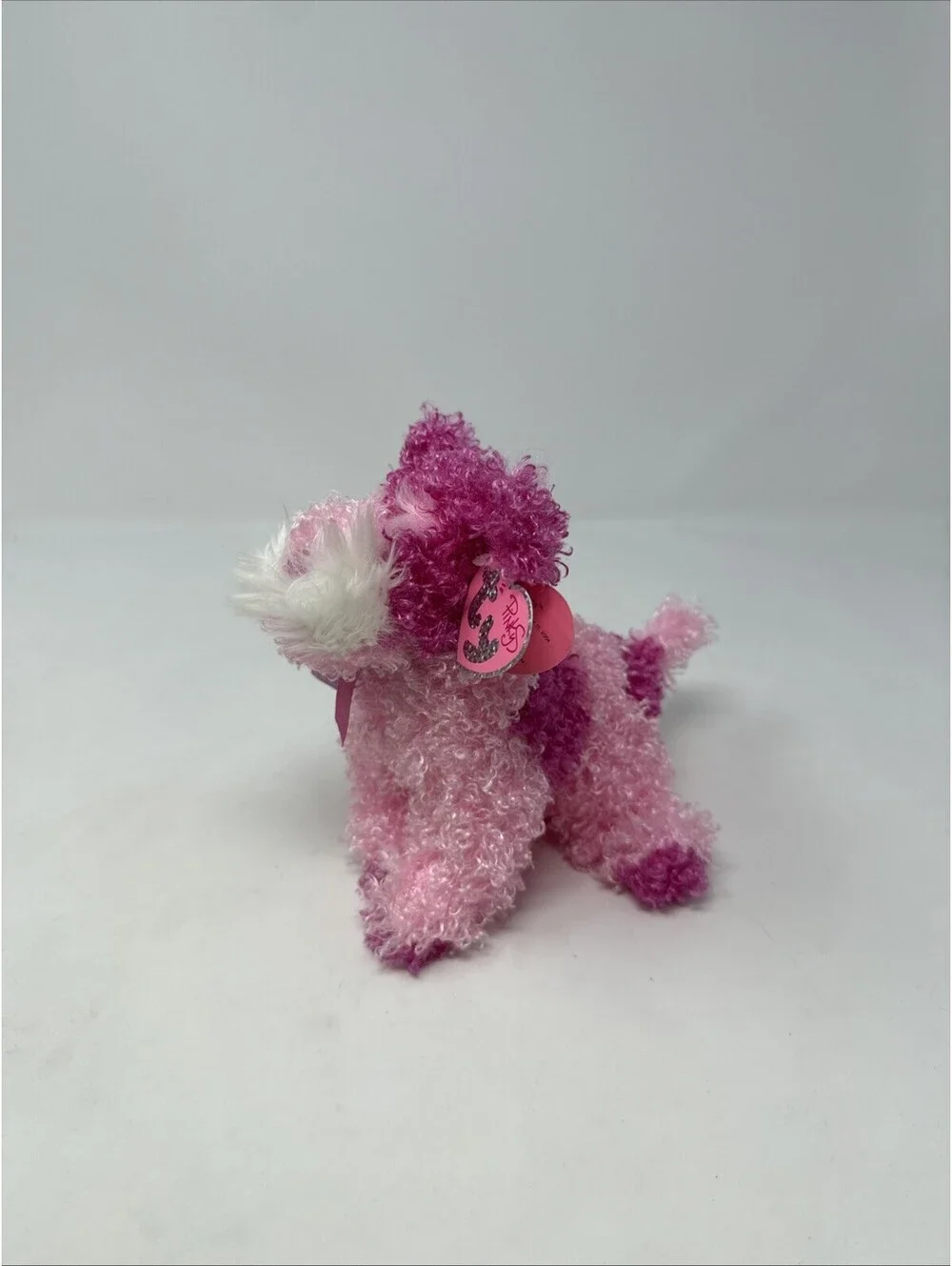 TY Pinkys GLITTERS the Pink Dog Metal Key Clip 4 inch New With Tags Vintage 2005